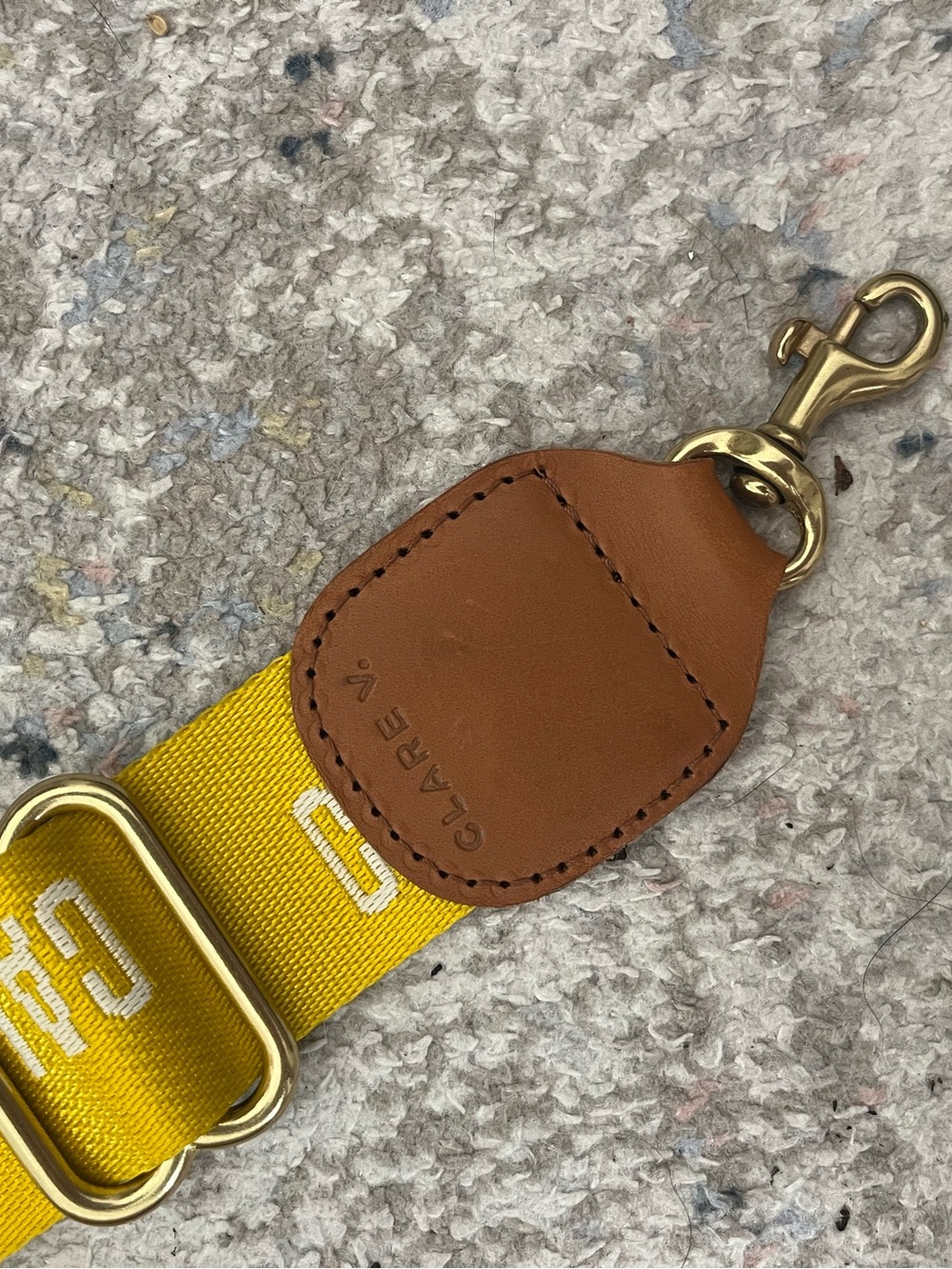 Clare V Snapdragon Yellow 'CALIFORNIE' Adjustable Bag Strap - Picture 2 of 3